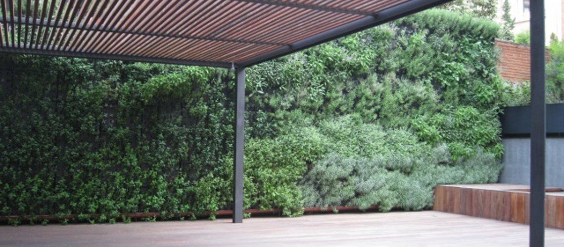 Jardín vertical modular plantas aromáticas
